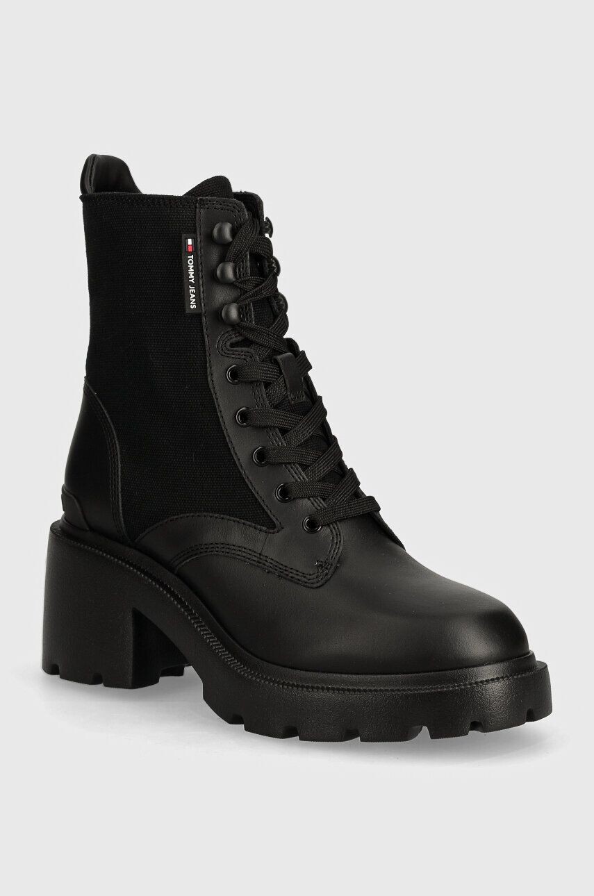 

Ботильоны Tommy Jeans TJW MID HEEL BOOT MIX MEDIA, черный