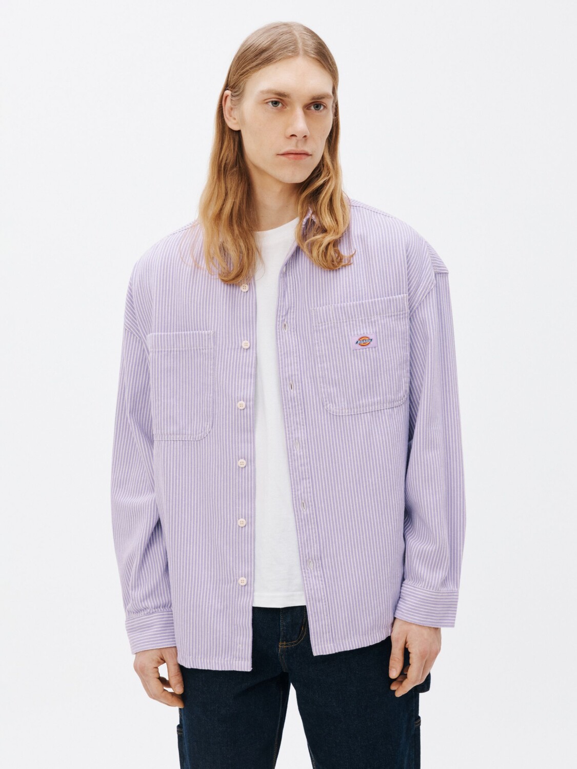 

Рубашка в полоску Dickies Hickory, фиолетовая/белая