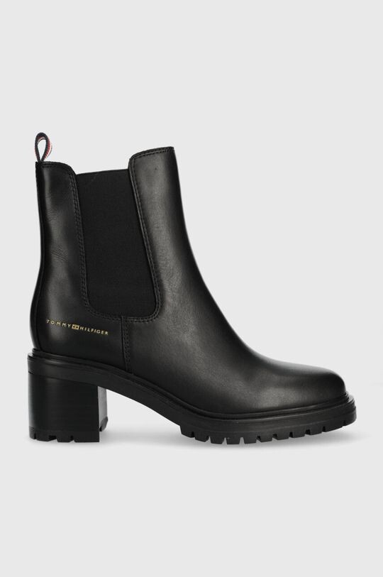 

ESSENTIAL MIDHEEL LEATHER BOOTIE кожаные ботинки челси Tommy Hilfiger, черный