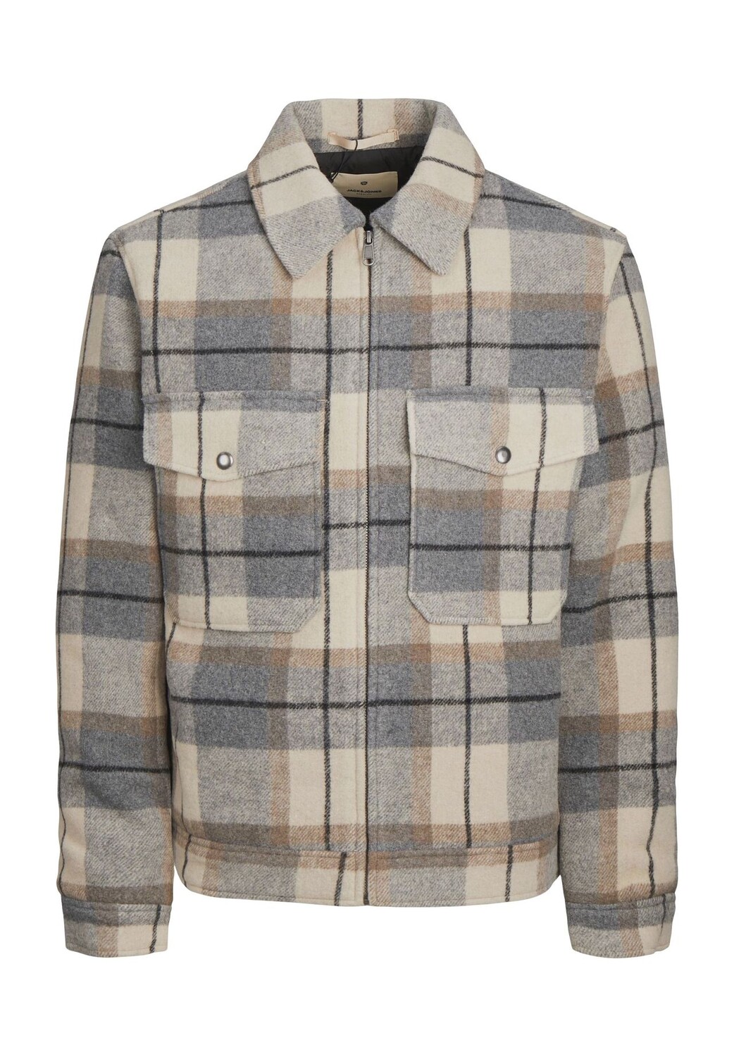 

Рубашка мужская, рукав 1/1, воротник Кент Jack & Jones, цвет Lead