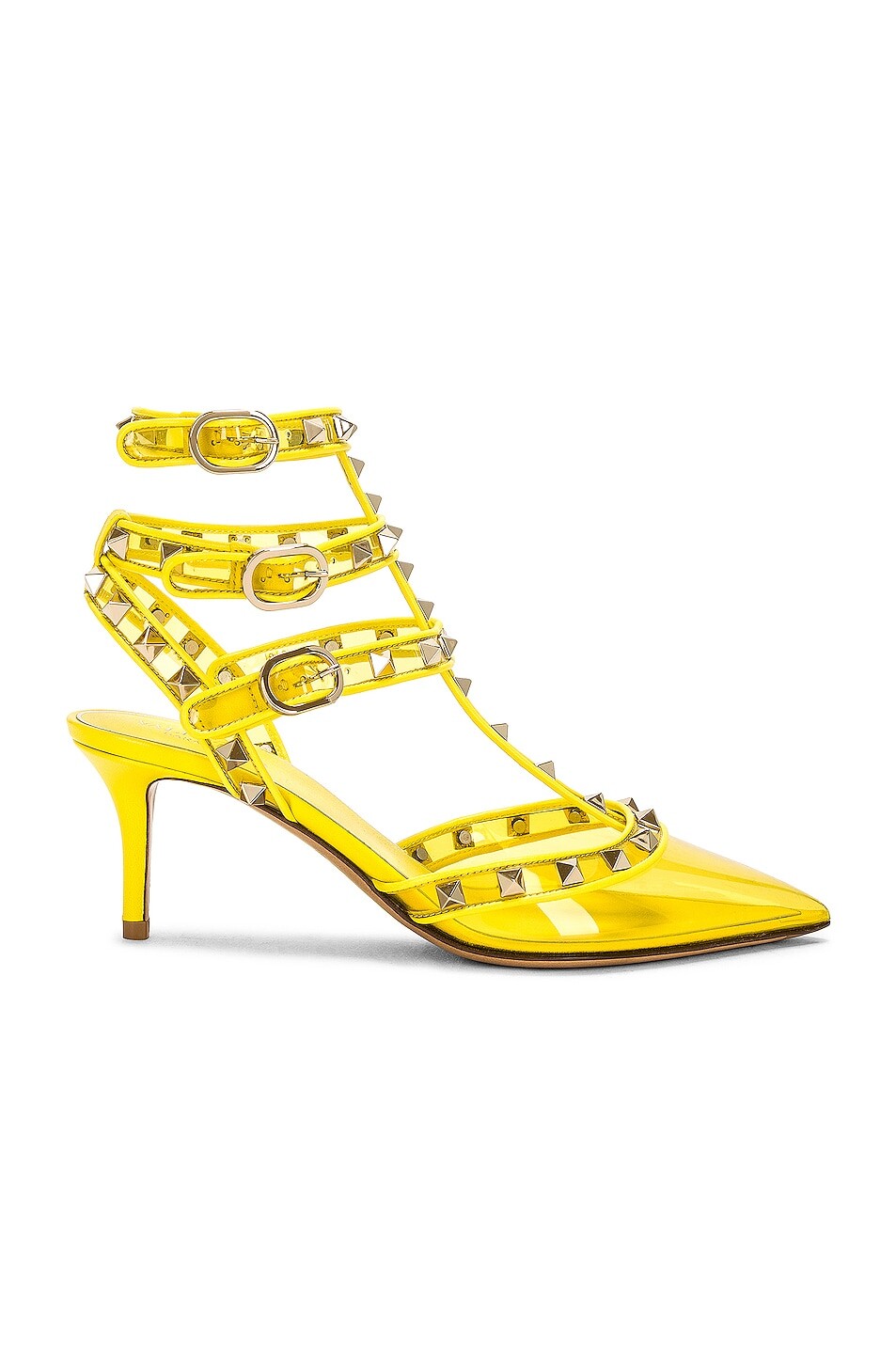 

Туфли Valentino Garavani Rockstud Ankle Strap, цвет Shocking Yellow