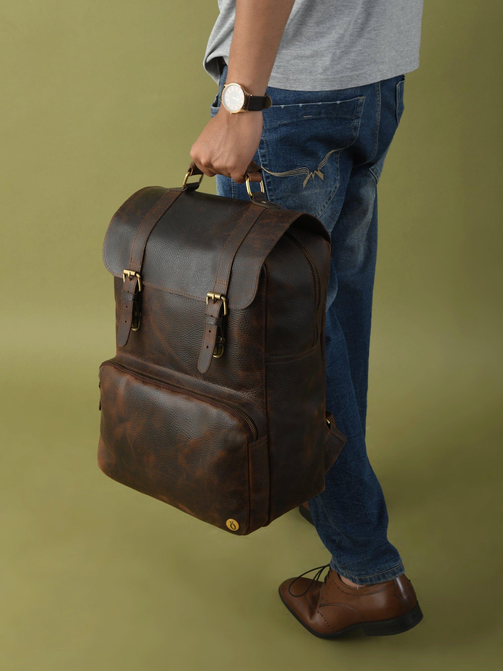 Кожаный рюкзак для ноутбука Cobain DOTCH, коричневый рюкзак кожаный стеганный карамель lmr 77306 2j
