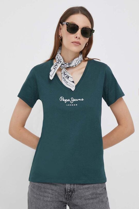 

Хлопковая футболка Pepe Jeans, зеленый