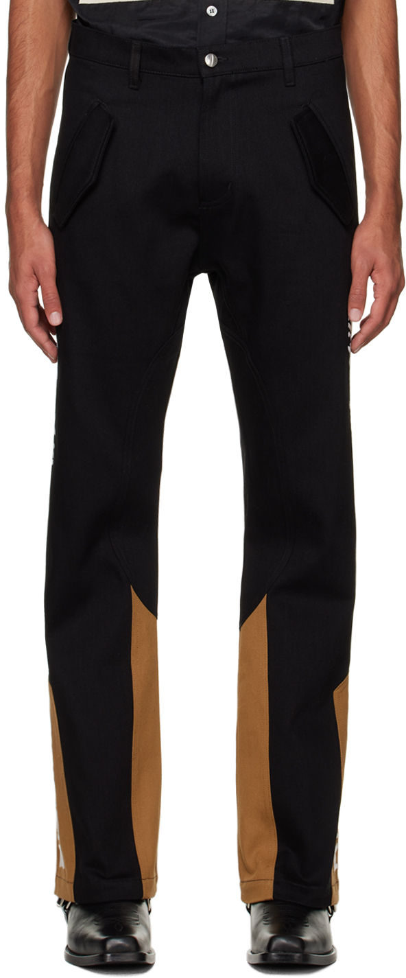 Черно-коричневые джинсовые брюки Automobili Lamborghini Edition Rhude