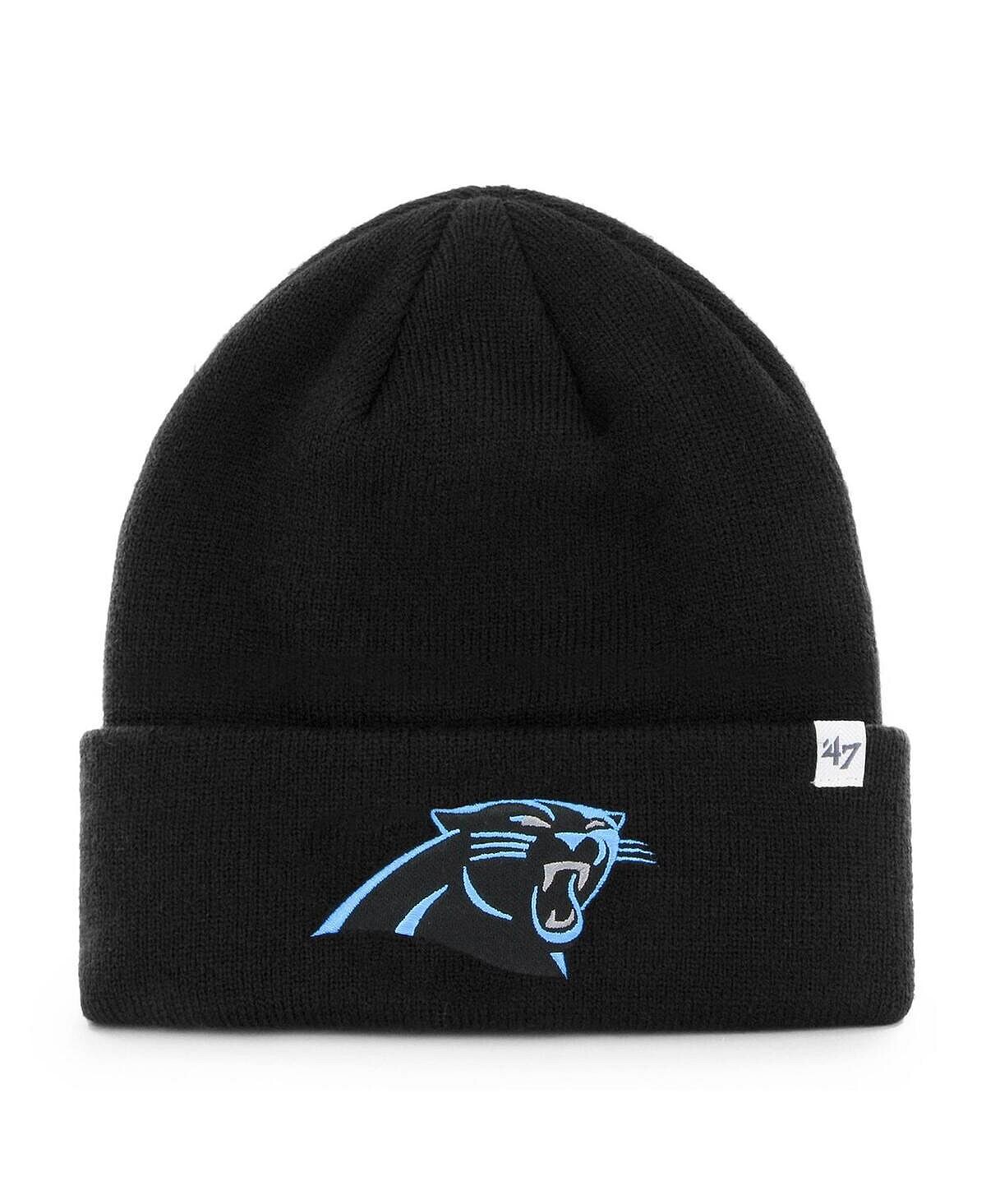 

Мужская базовая вязаная шапка с манжетами '47 Black Carolina Panthers среднего размера '47 Brand