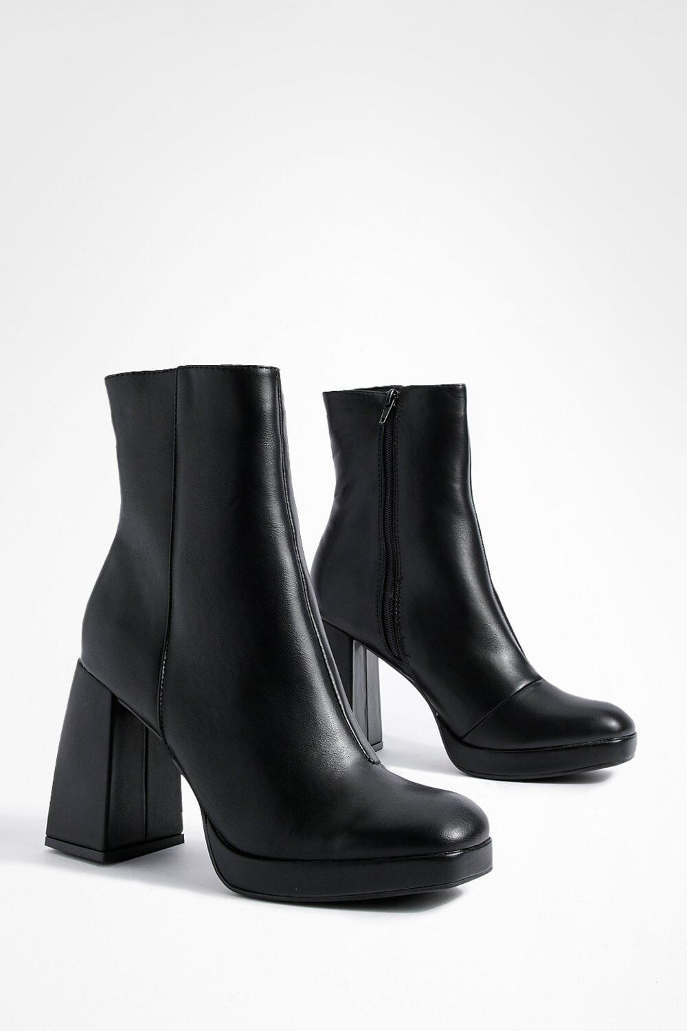 

Ботинки на платформе на блочном каблуке Boohoo, черный