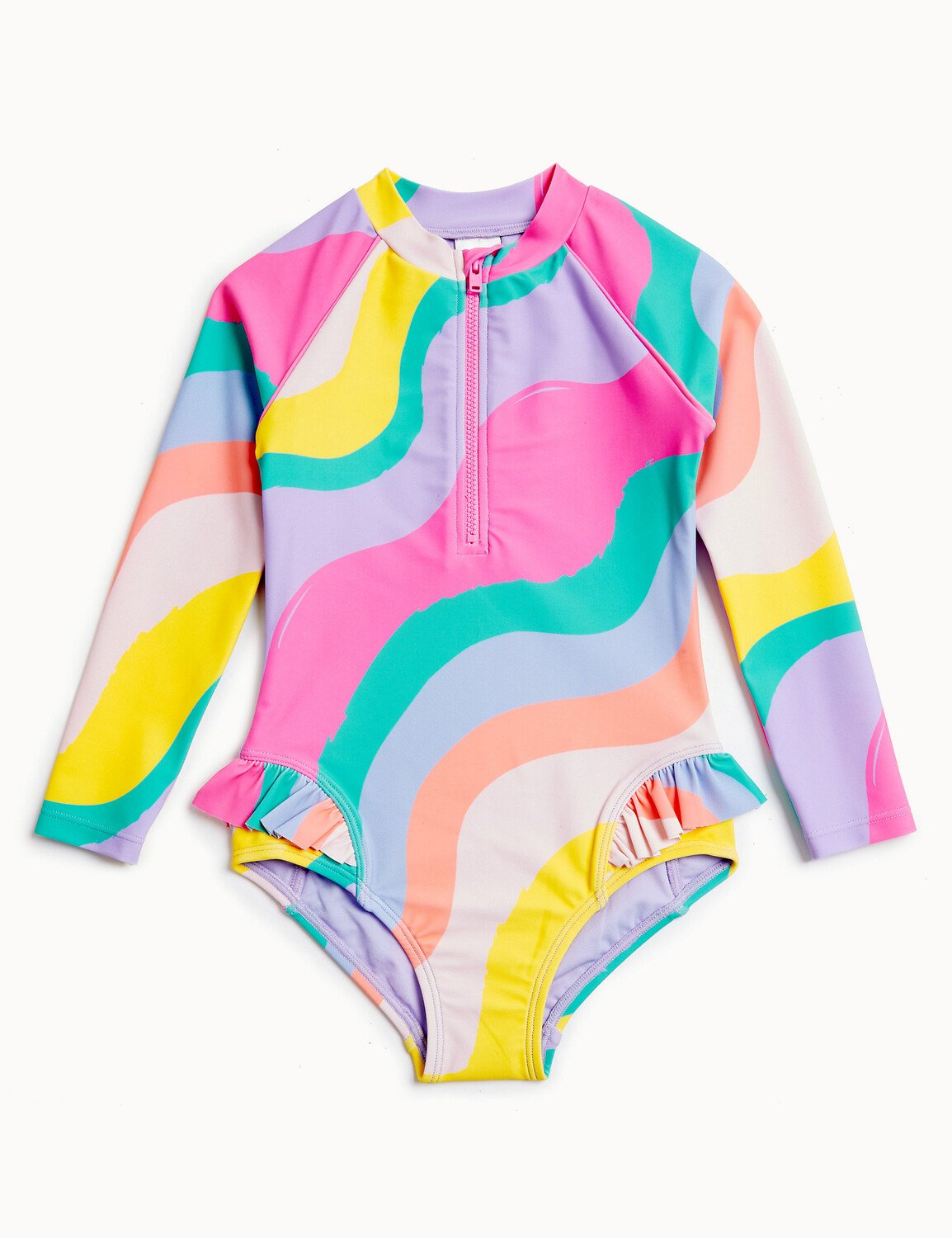 

Полосатый купальник с длинными рукавами (2–8 лет) Marks & Spencer, мульти