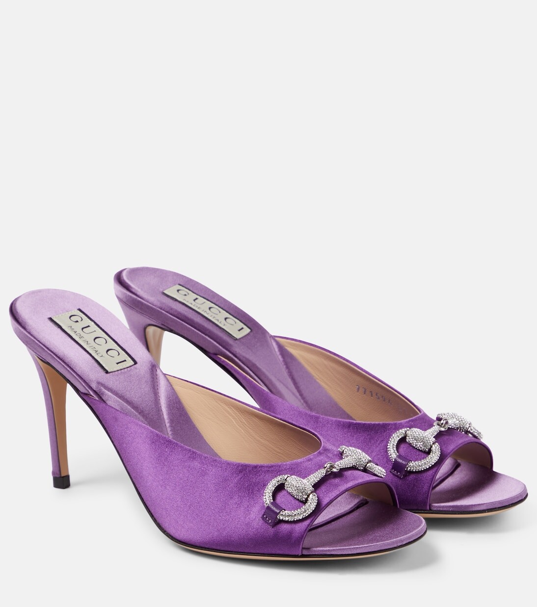 

Бархатные мюли horsebit с декором Gucci, фиолетовый