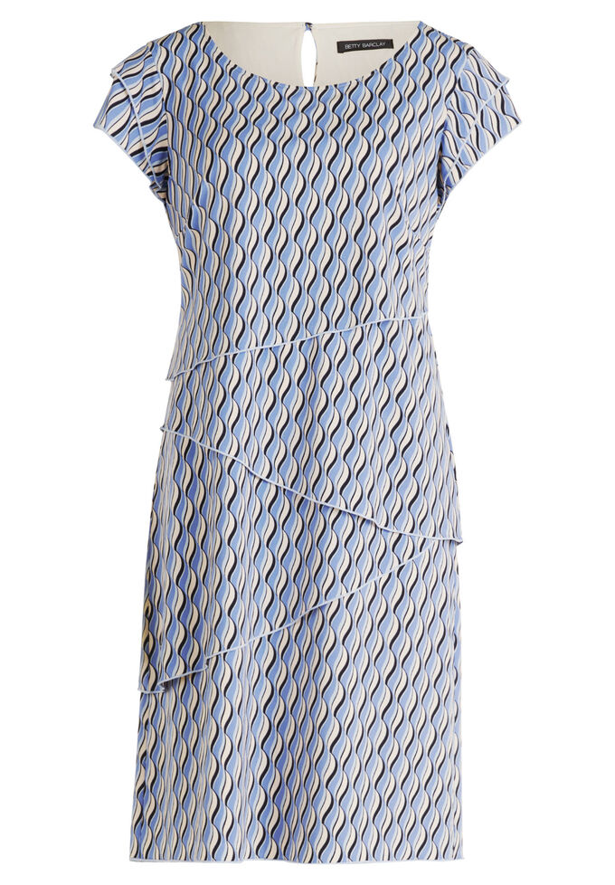 платье с ярусами из комбинированных тканей Платье из джерси с ярусами Betty Barclay, синий