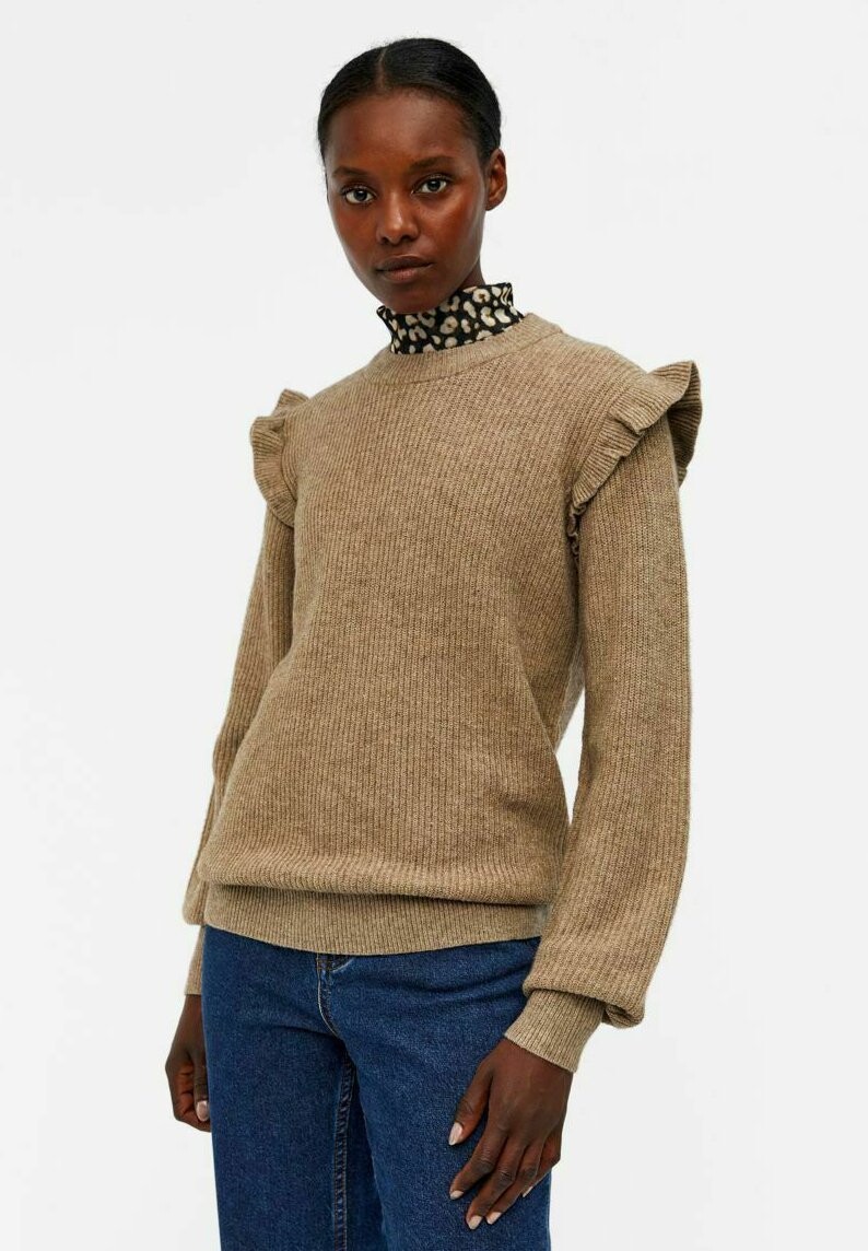 

Свитшот Object OBJMALENA L/S RUFFEL NOOS, цвет fossil