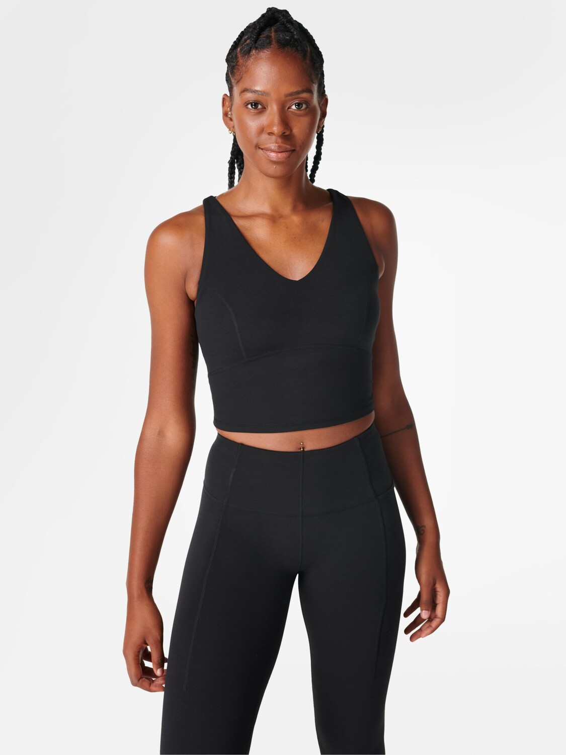 

Супермягкая майка для тренировки спины с бретелями Sweaty Betty, черная