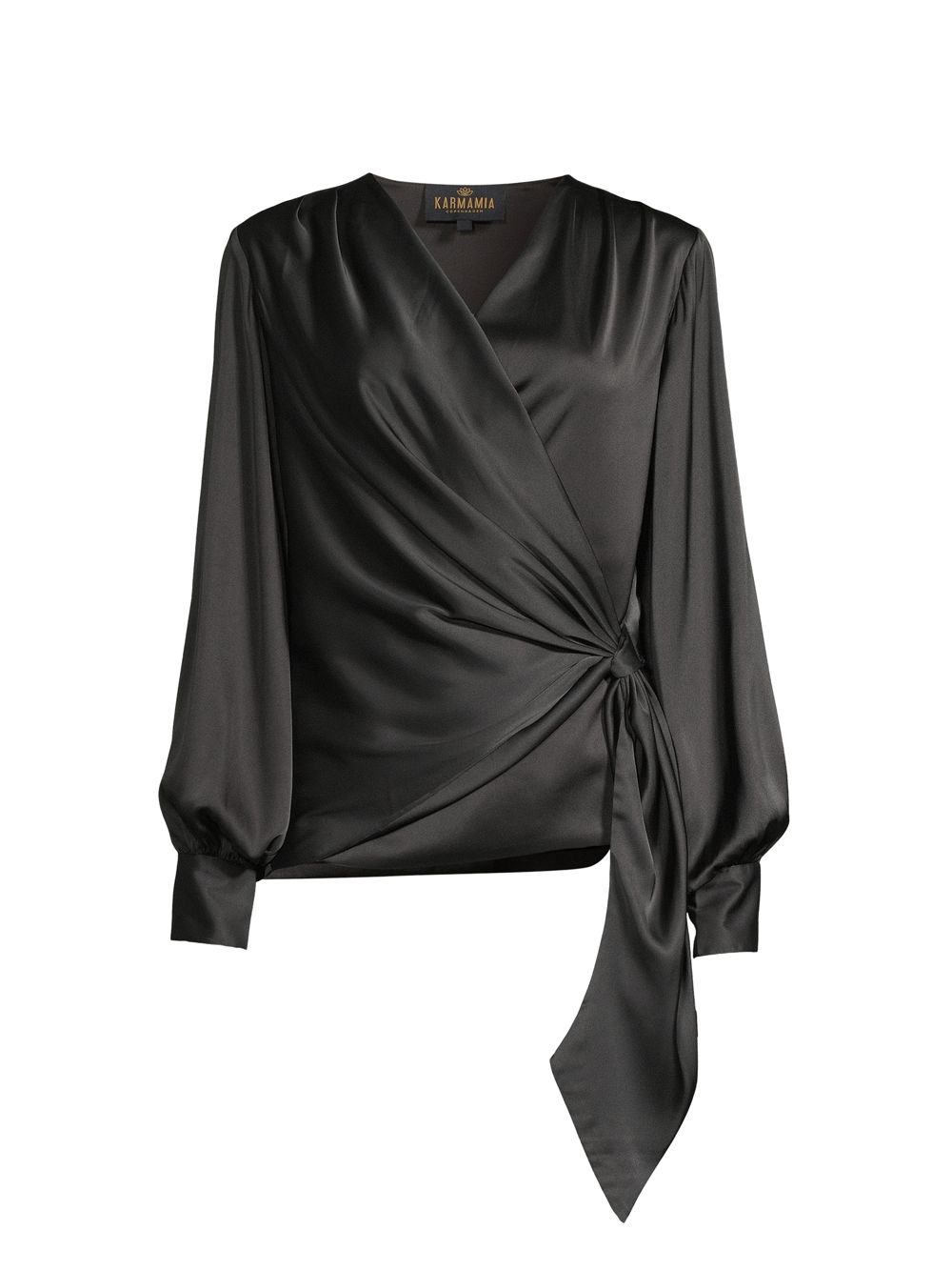 Атласная блузка с запахом Ines Karmamia, черный