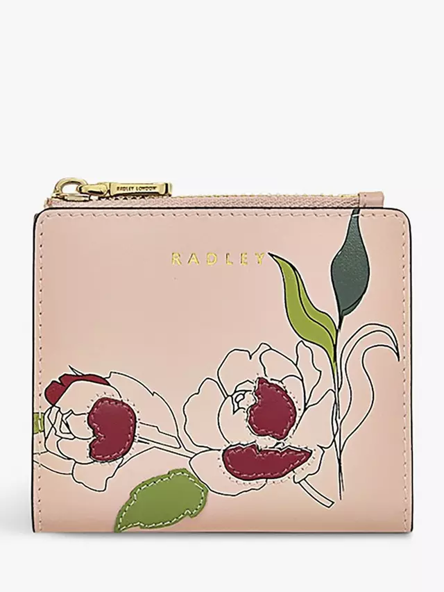

Портмоне Radley Wild Roses Leather Small Zip Top Coin, цвет prairie/pink