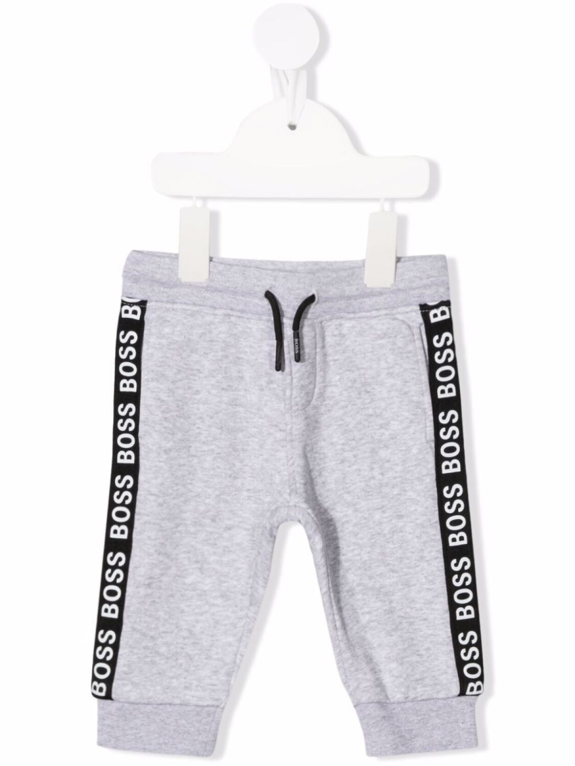

BOSS Kidswear брюки с логотипом на лампасах, серый