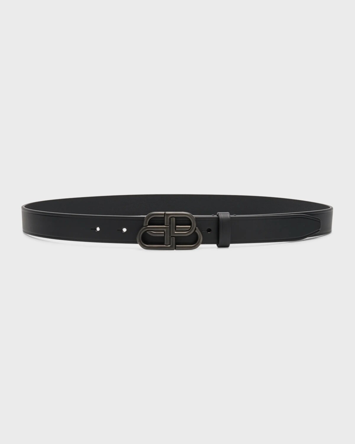 

Тонкий кожаный ремень BB Balenciaga, цвет 1000 Black
