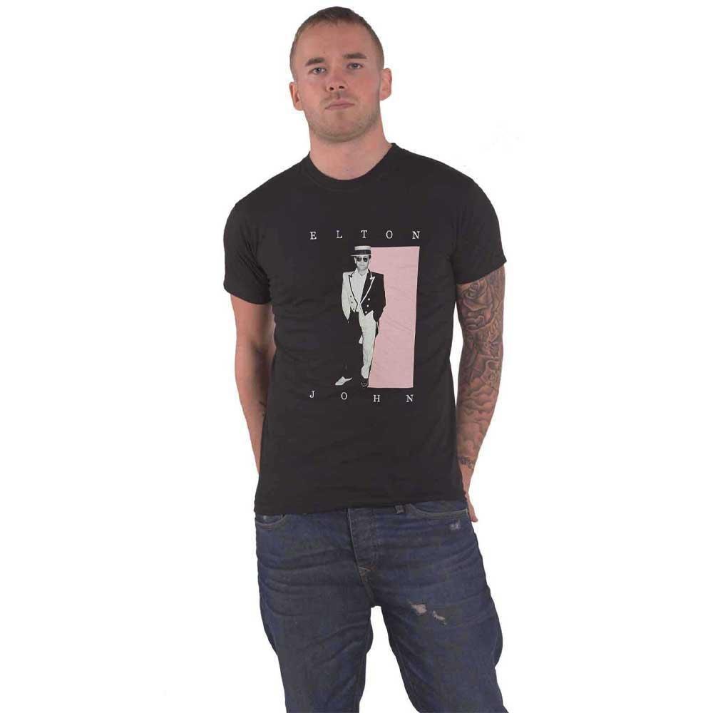 Футболка с изображением смокинга Elton John, черный розовая футболка с кистью elton john черный
