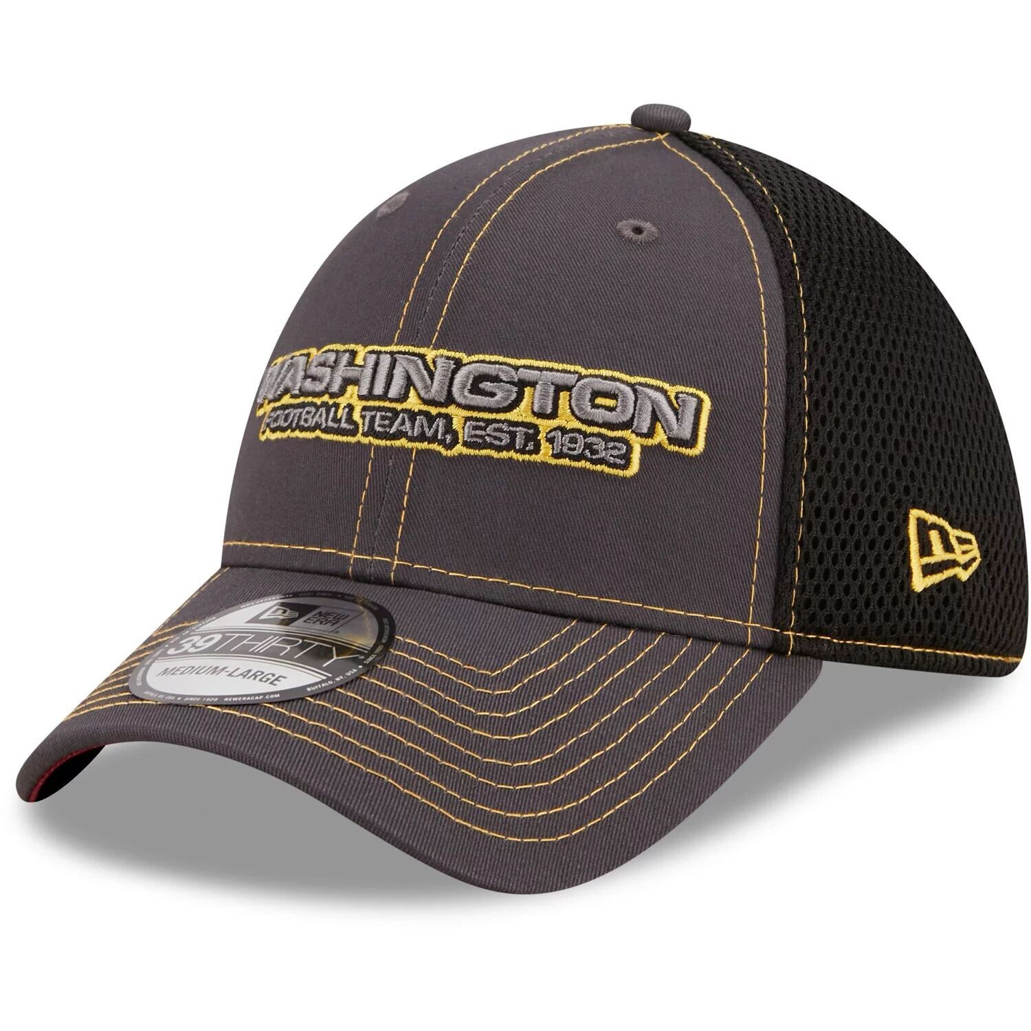 

Мужская кепка New Era Graphite/Black Washington Football Team Neo Mesh 39THIRTY Flex Hat