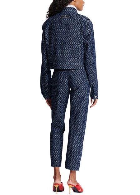 

Жаккардовая джинсовая куртка Mini Monogram Balmain, синий