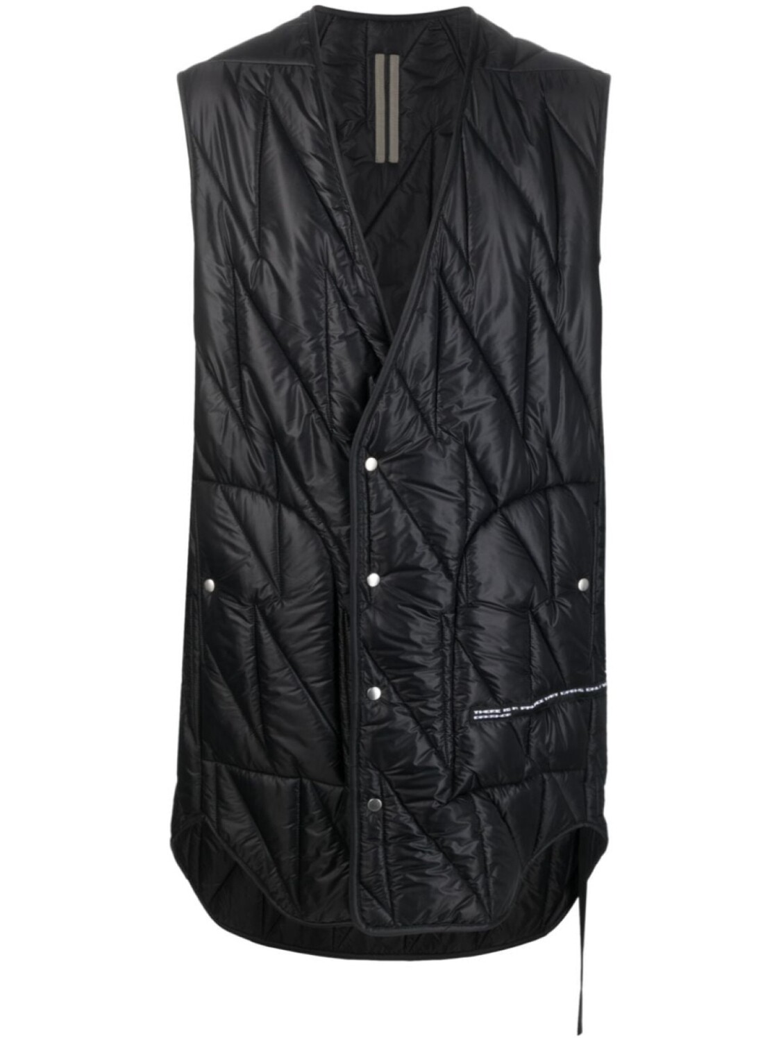 

Rick Owens DRKSHDW стеганый жилет длины миди, черный
