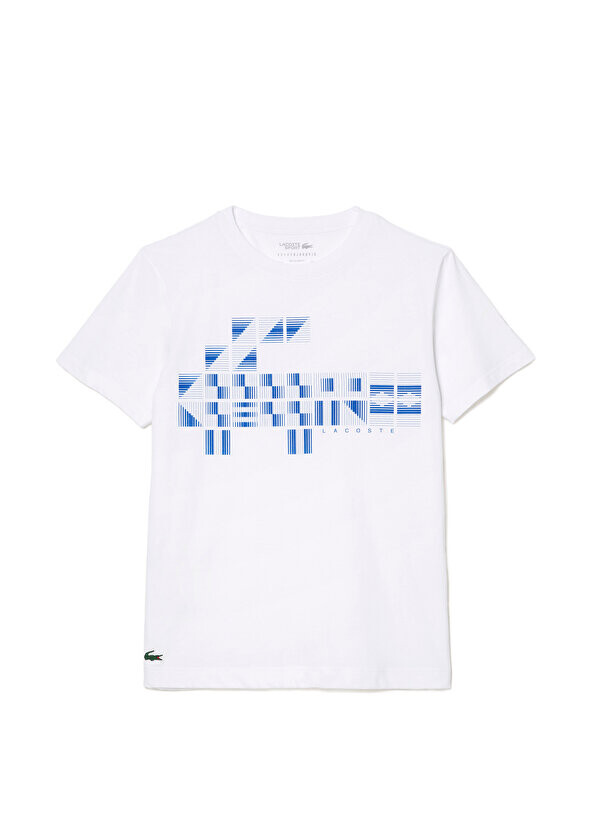 

Белая мужская футболка с принтом sport x novak djokovic Lacoste, Белый