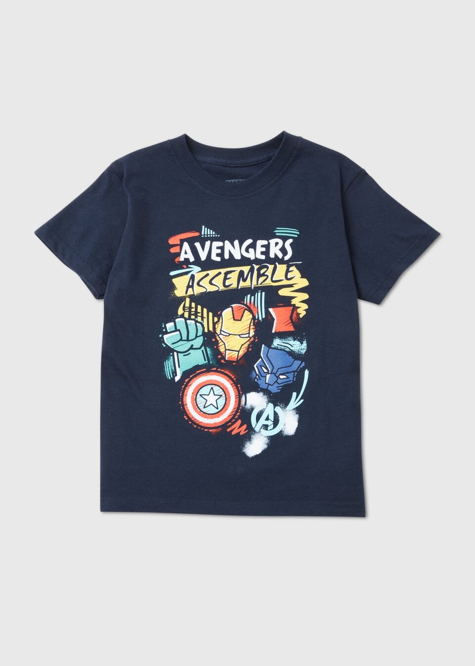 

Детская темно-синяя футболка Marvel Avengers Assemble (5–13 лет)