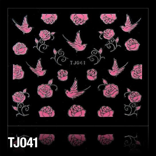 

3D Цветочные наклейки Tj041 Розовый, Molly Lac