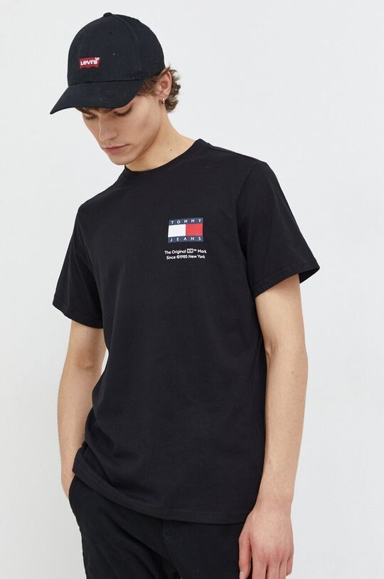 

Хлопковая футболка Tommy Jeans, черный