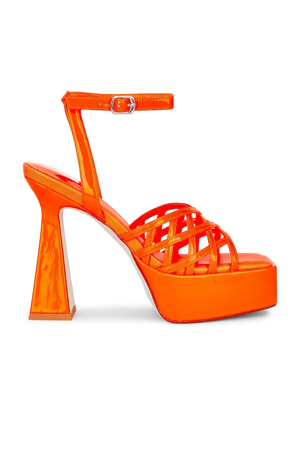 Сандалии Jeffrey Campbell Modest, цвет Orange Patent