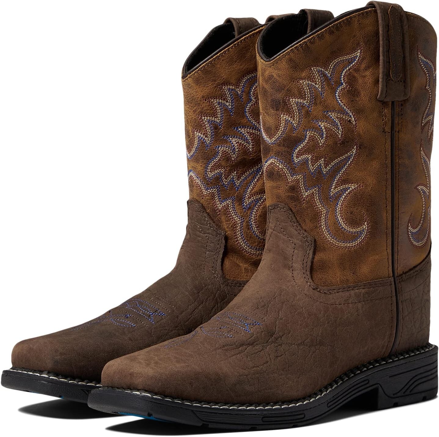 

Ковбойские сапоги Mule Old West, цвет Dark Brown Bullhide Print Foot/Burnt Brown Shaft