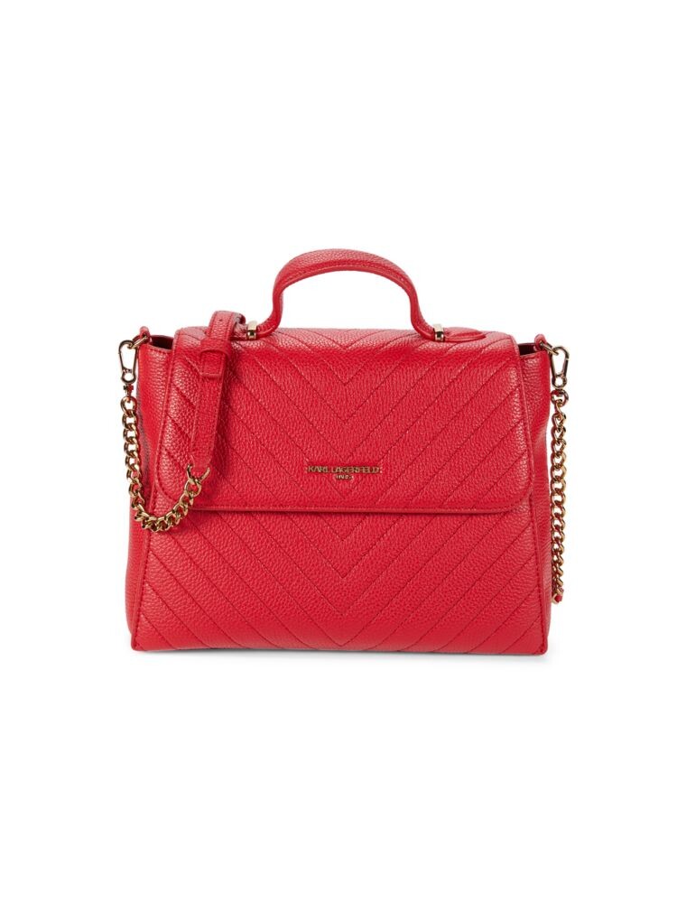 

Стеганая сумка-портфель с шевроном Karl Lagerfeld Paris, цвет Crimson