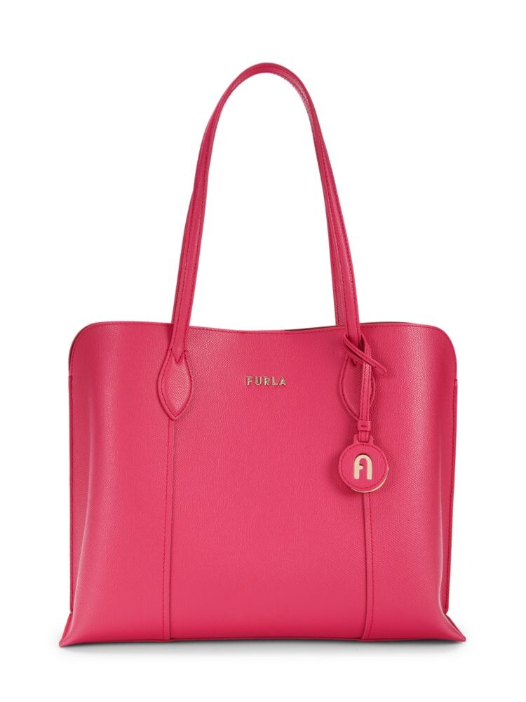 

Кожаная текстурированная сумка через плечо Furla, цвет Shock Pink