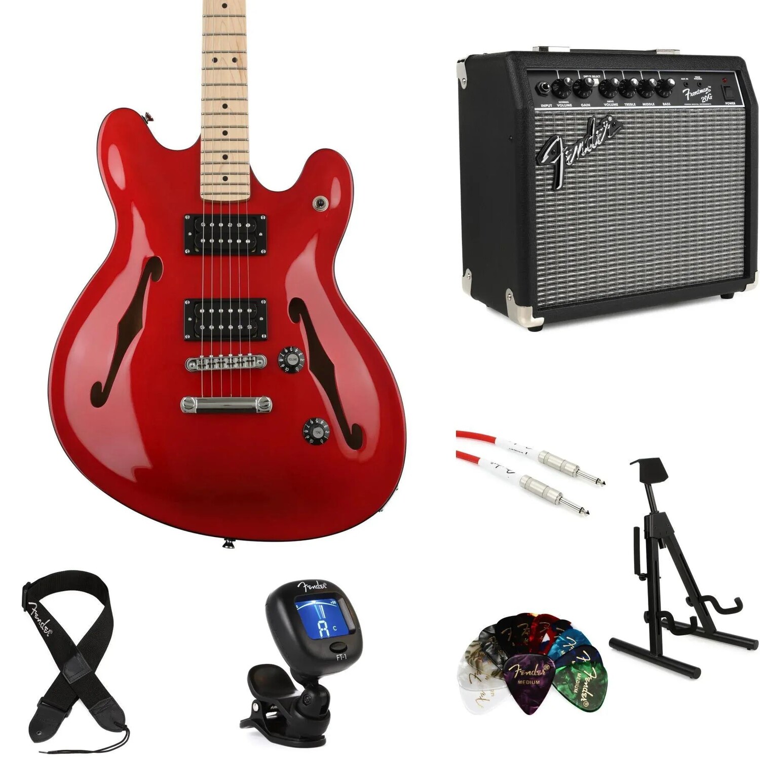 

Комплект усилителей Squier Affinity Starcaster и Fender Frontman 20G — Candy Apple Red