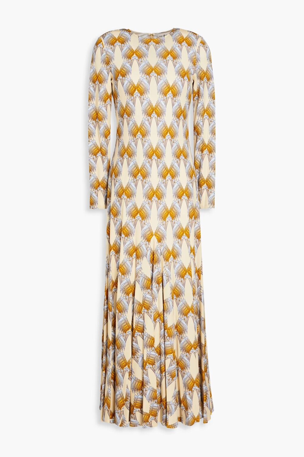 

Платье миди из эластичного крепа с принтом Tory Burch, крем