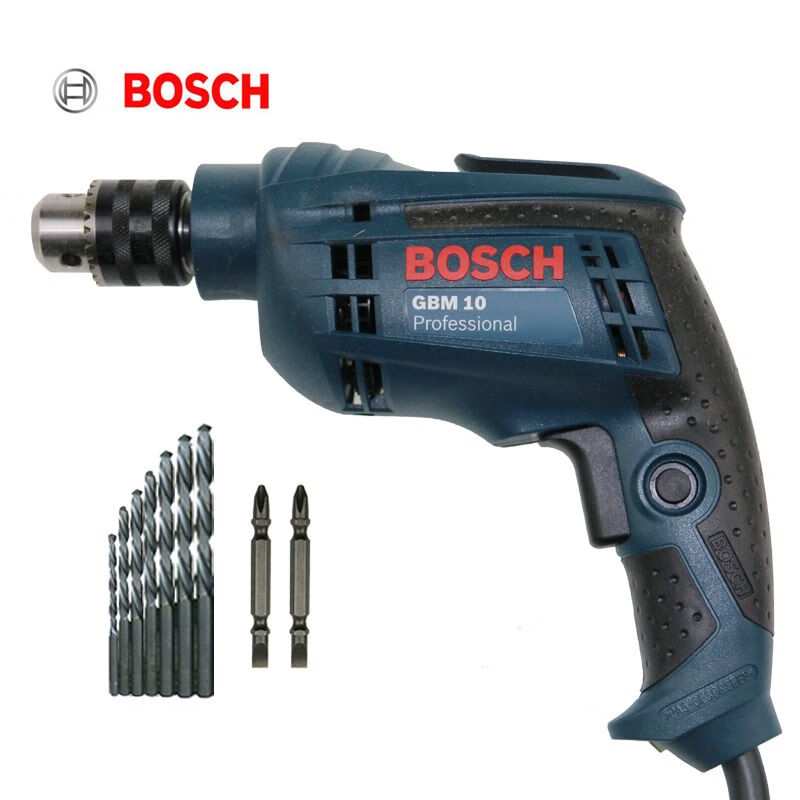 Дрель ручная электрическая Bosch GBM10 + сверла