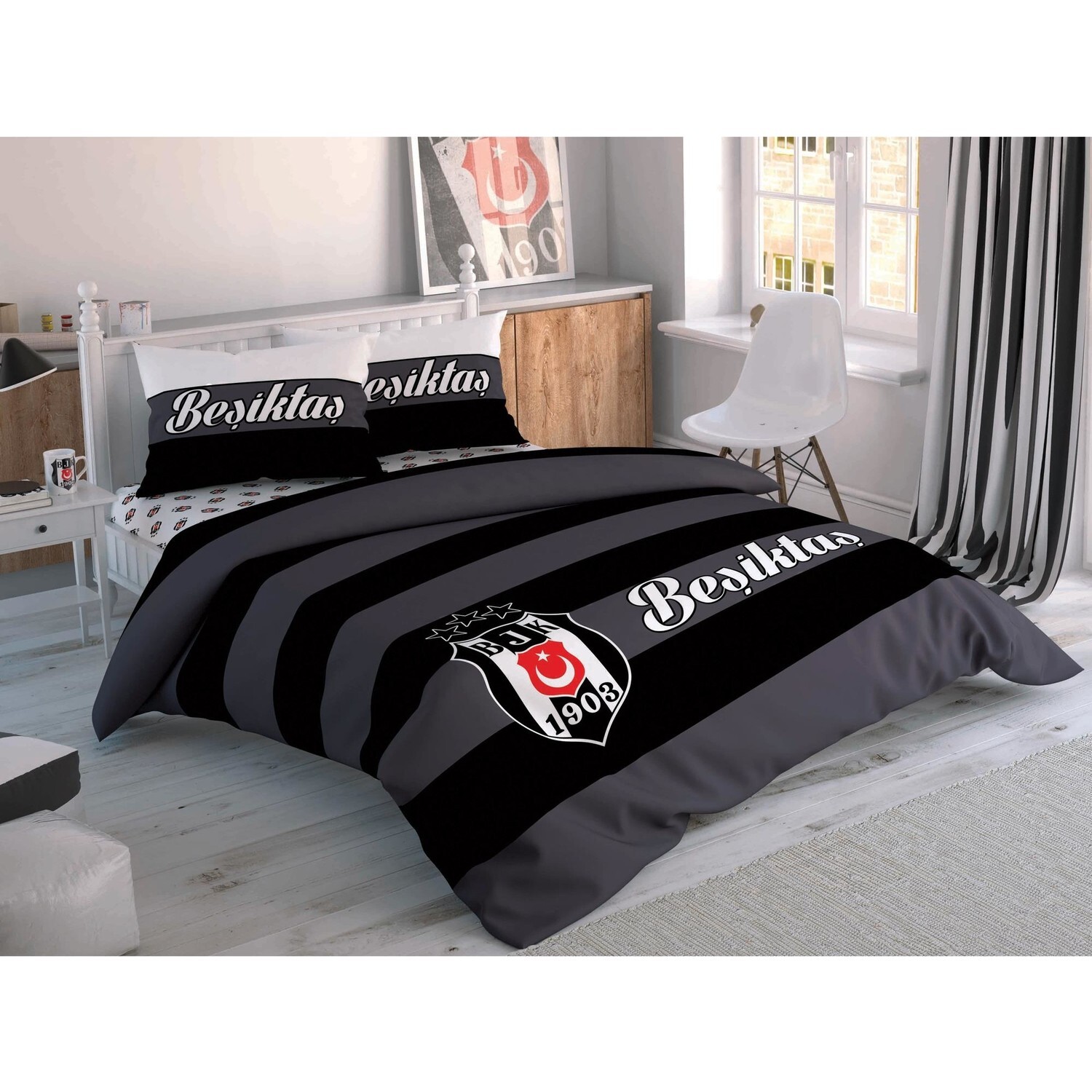 

Комплект постельного белья в полоску Tac Besiktas