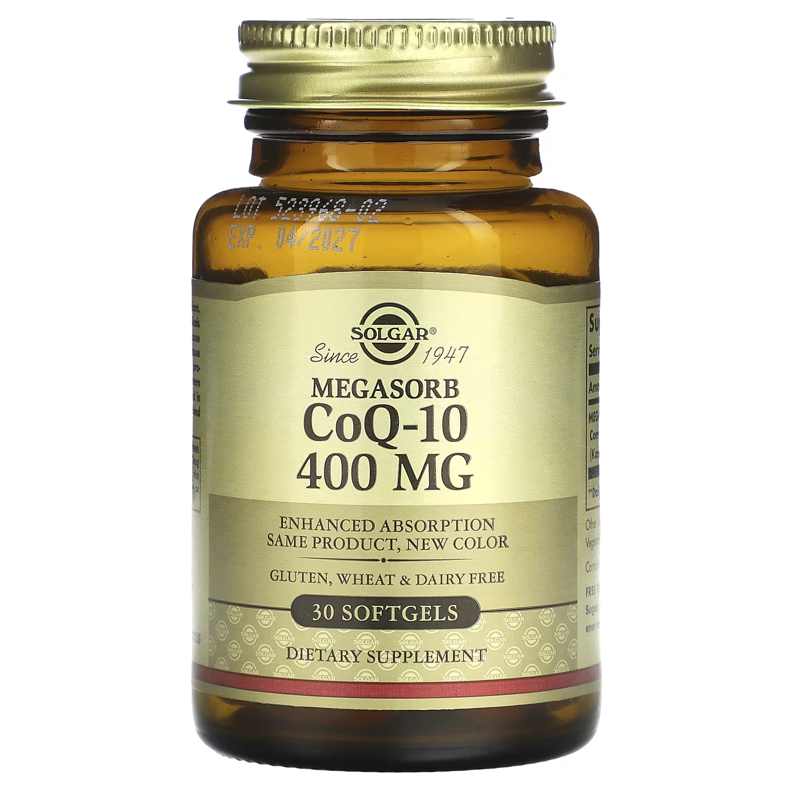 Пищевая добавка Solgar Megasorb CoQ-10 400 мг, 30 мягких таблеток solaray bio coq 10 100 мг 30 мягких таблеток