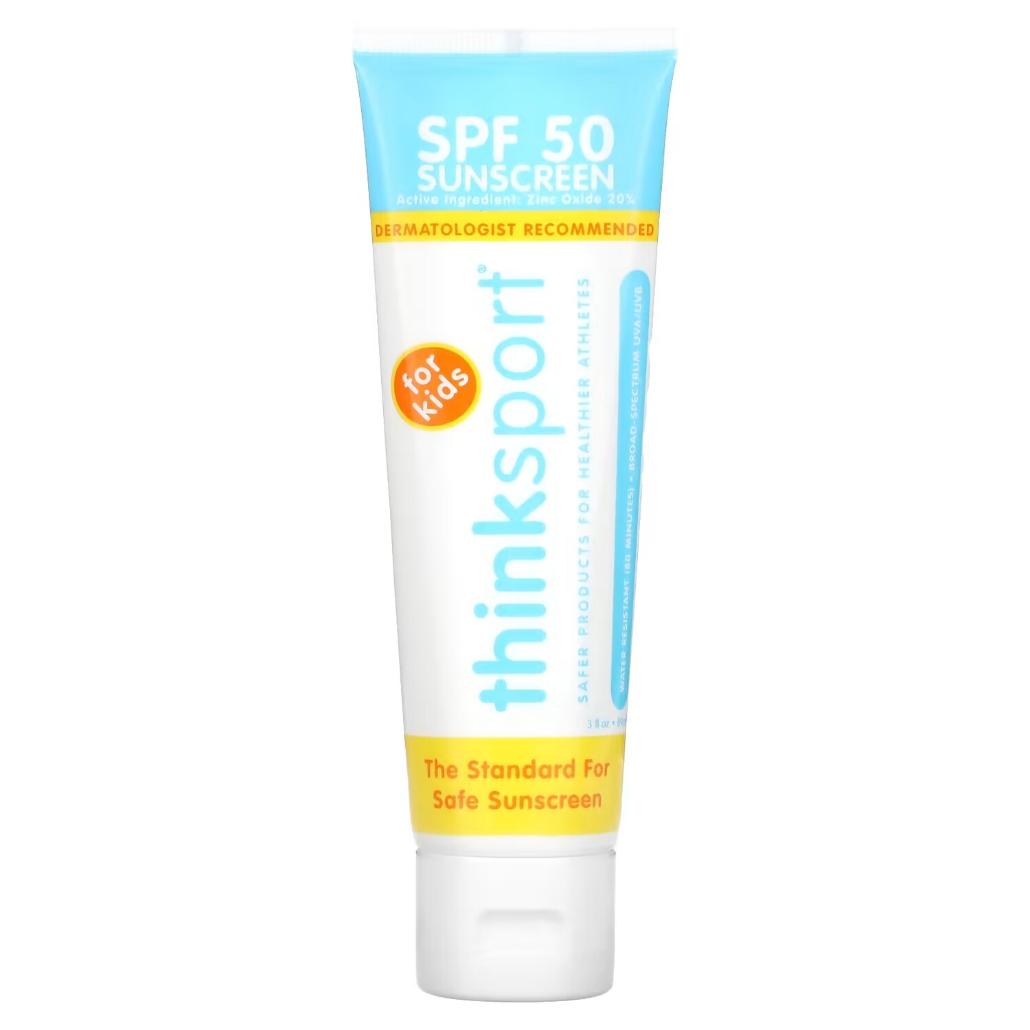 

think Thinksport Солнцезащитный крем SPF 50 для детей, 3 жидких унции (89 мл)