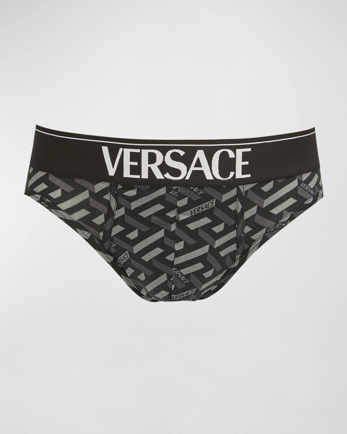 

Мужские трусы с монограммой и логотипом Versace, цвет Blackgrey