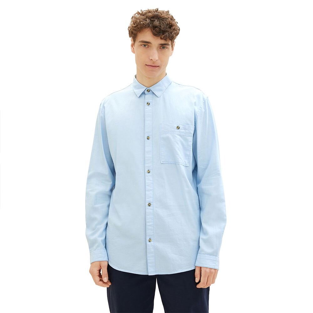 

Рубашка с длинным рукавом Tom Tailor 1037464 Mini Herringbone, синий