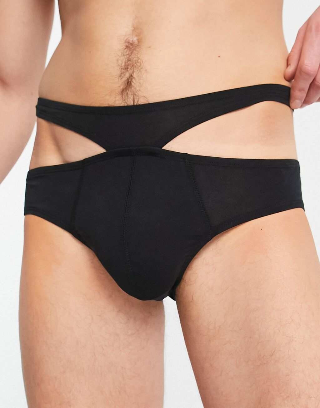 

Черные трикотажные трусы с завышенной талией ASOS DESIGN