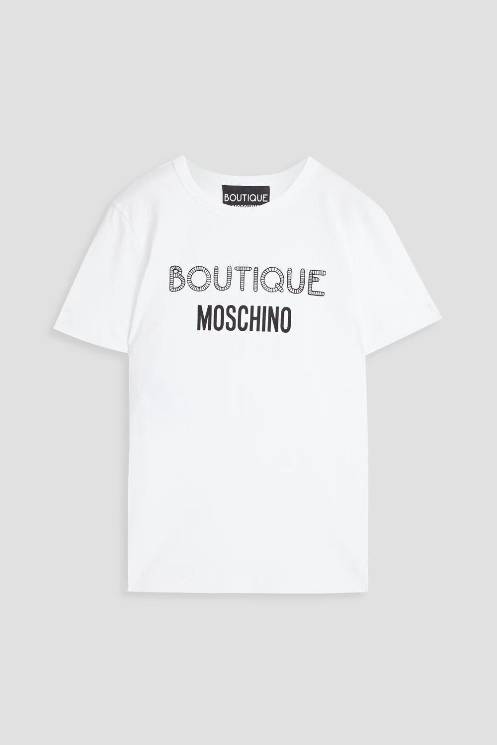 

Футболка из хлопкового джерси с принтом Boutique Moschino, белый