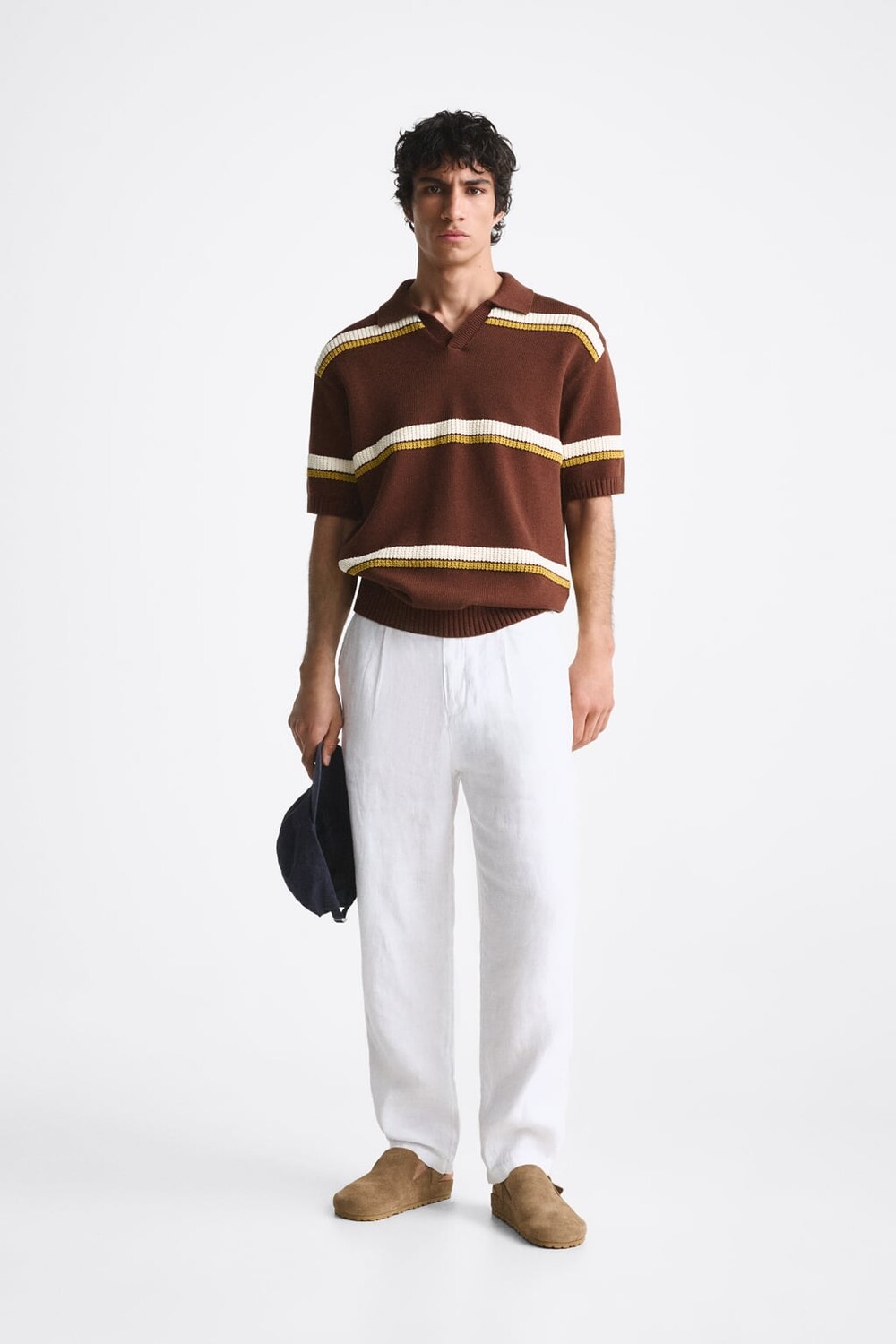 

Льняные брюки ZARA, белый