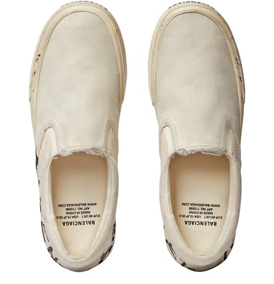 

Кроссовки без шнуровки Paris с граффити Balenciaga, белый/черный