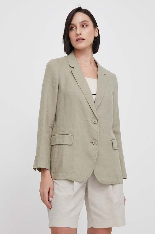 Льняная куртка United Colors of Benetton, зеленый