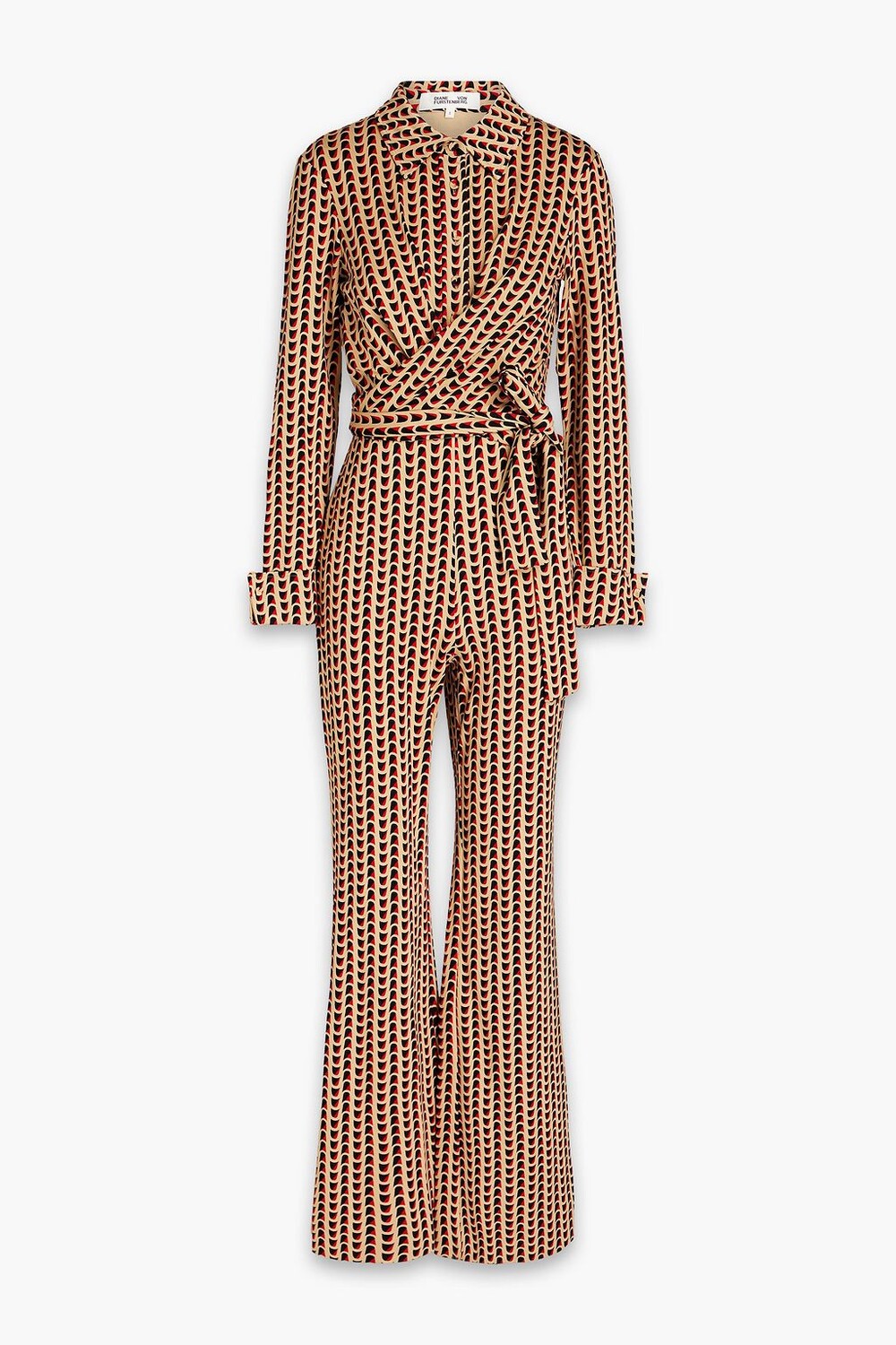 

Комбинезон Michele из джерси с поясом и принтом DIANE VON FURSTENBERG, бежевый