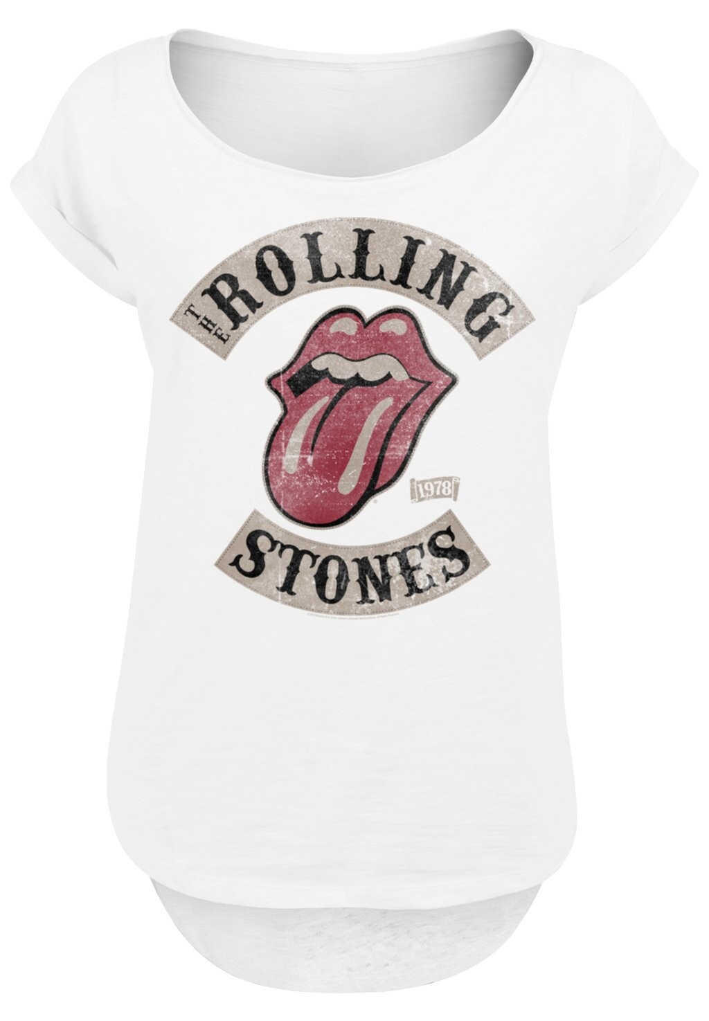 

Футболка с принтом PLUS SIZE THE ROLLING STONES TOUR '78 F4NT4STIC, цвет weiß