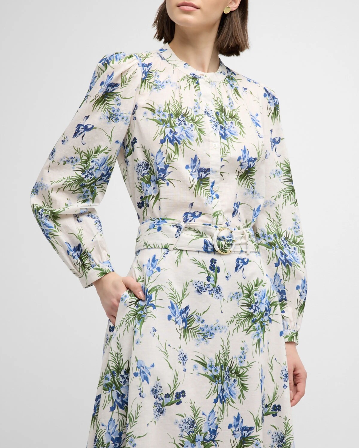 

Топ Ashlynn с цветочным принтом Veronica Beard, цвет Off White Multi