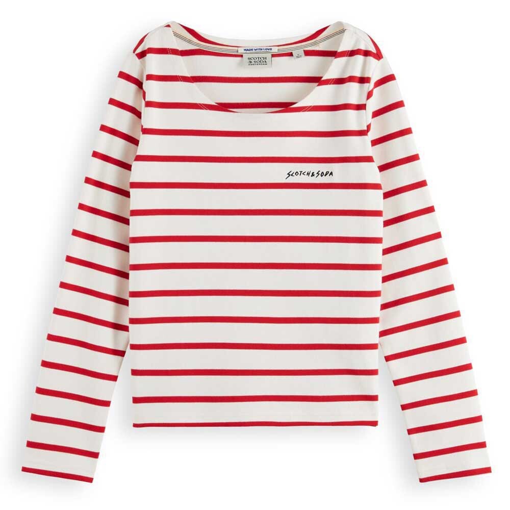 

Футболка с длинным рукавом Scotch & Soda Breton Striped, красный