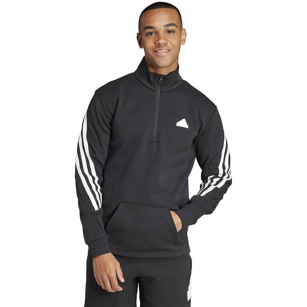 

Толстовка adidas Future Icons 3 Stripes Half Zip, черный, Серый