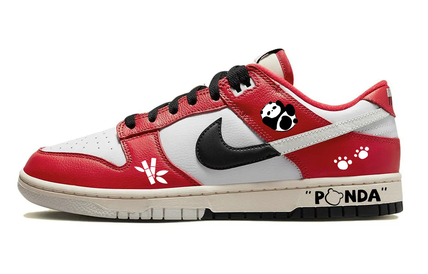 

Кроссовки для скейтбординга Dunk мужские низкие красный/белый Nike